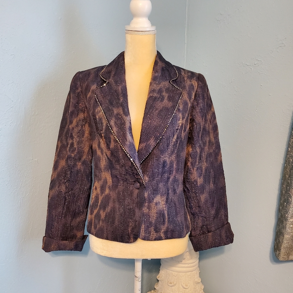Isabel Sparkly Animal Print Blazer/Jacket C35